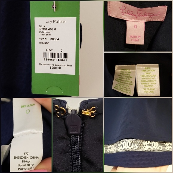 Lilly Pulitzer Gabby Shift Dress in True Navy NWT - Picture 6 of 8